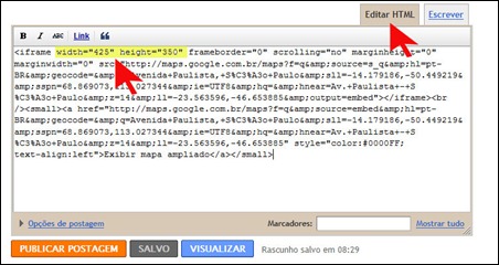 Dicas Blogger: Como colocar um mapa do Google Maps em seu blog